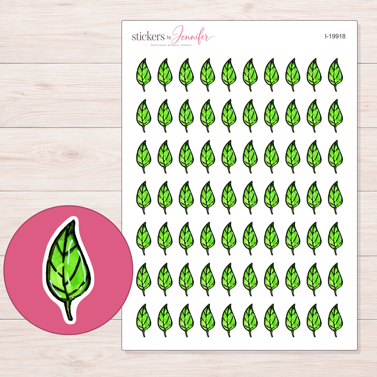 I-19918 planner sticker sheet with enlarged sticker detail