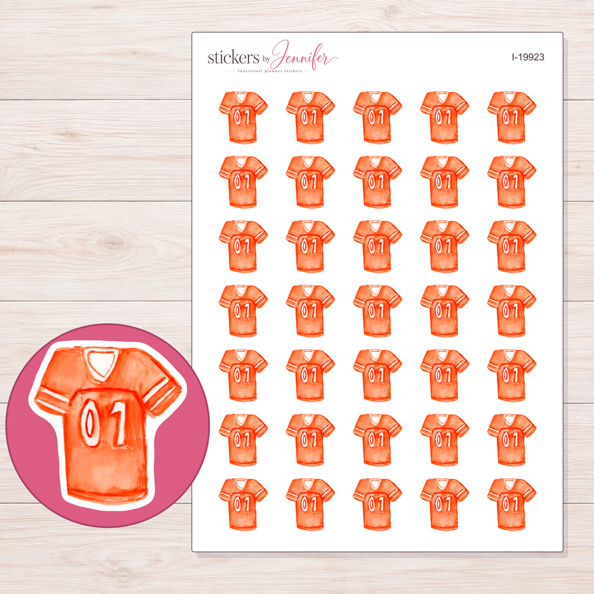 I-19923 planner sticker sheet with enlarged sticker detail