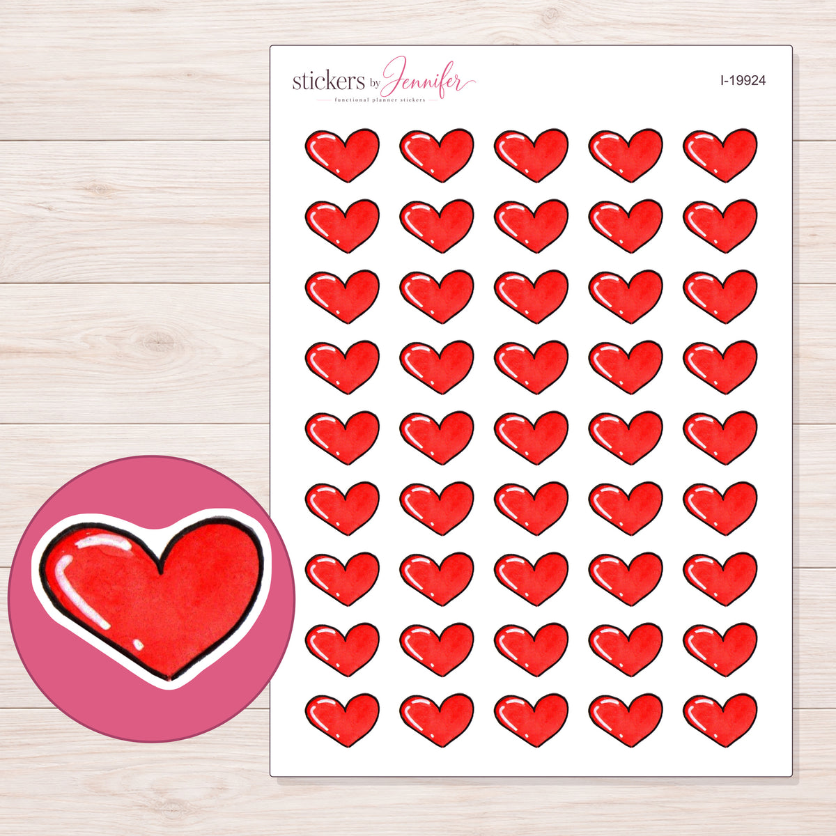 I-19924 planner sticker sheet with enlarged sticker detail