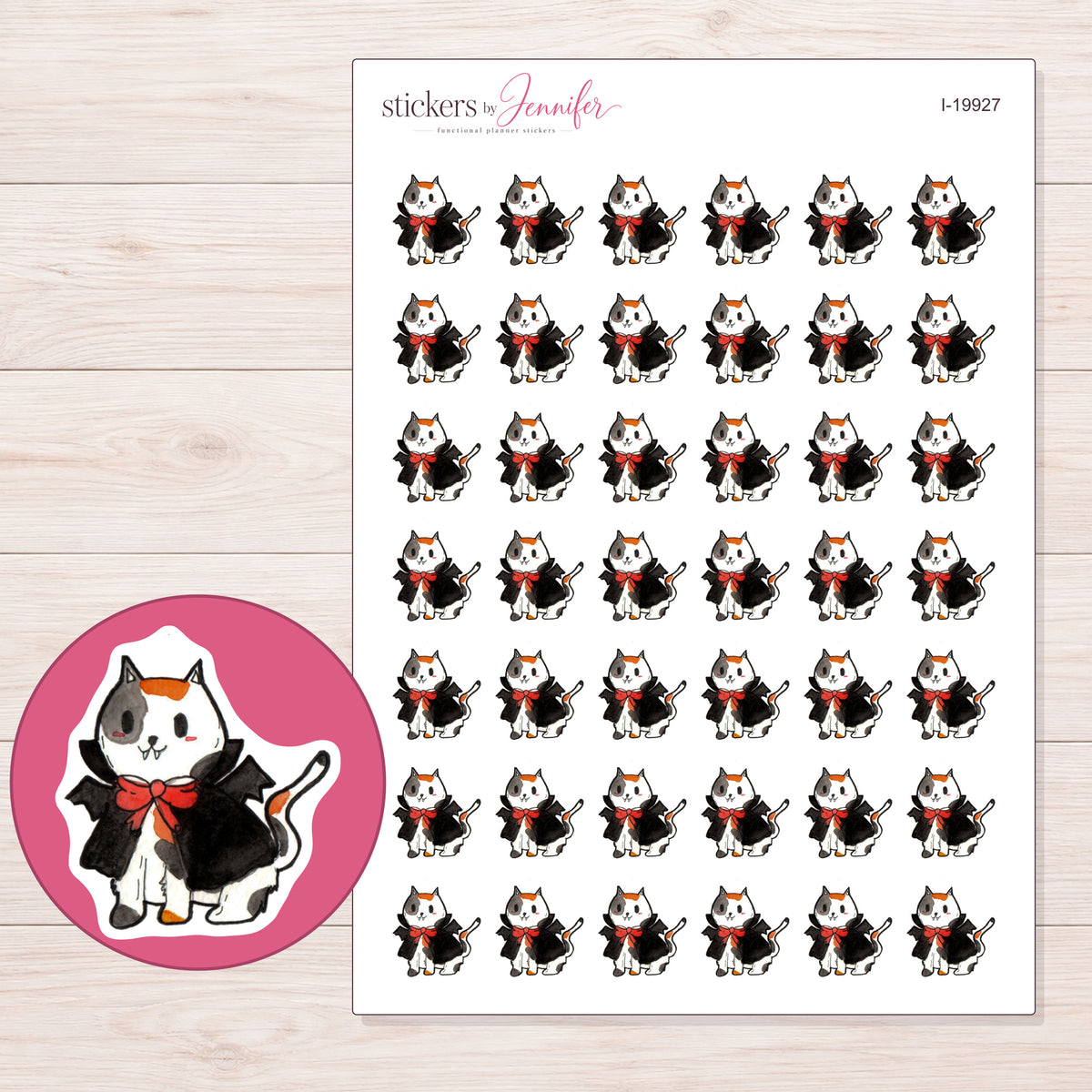 I-19927 planner sticker sheet with enlarged sticker detail