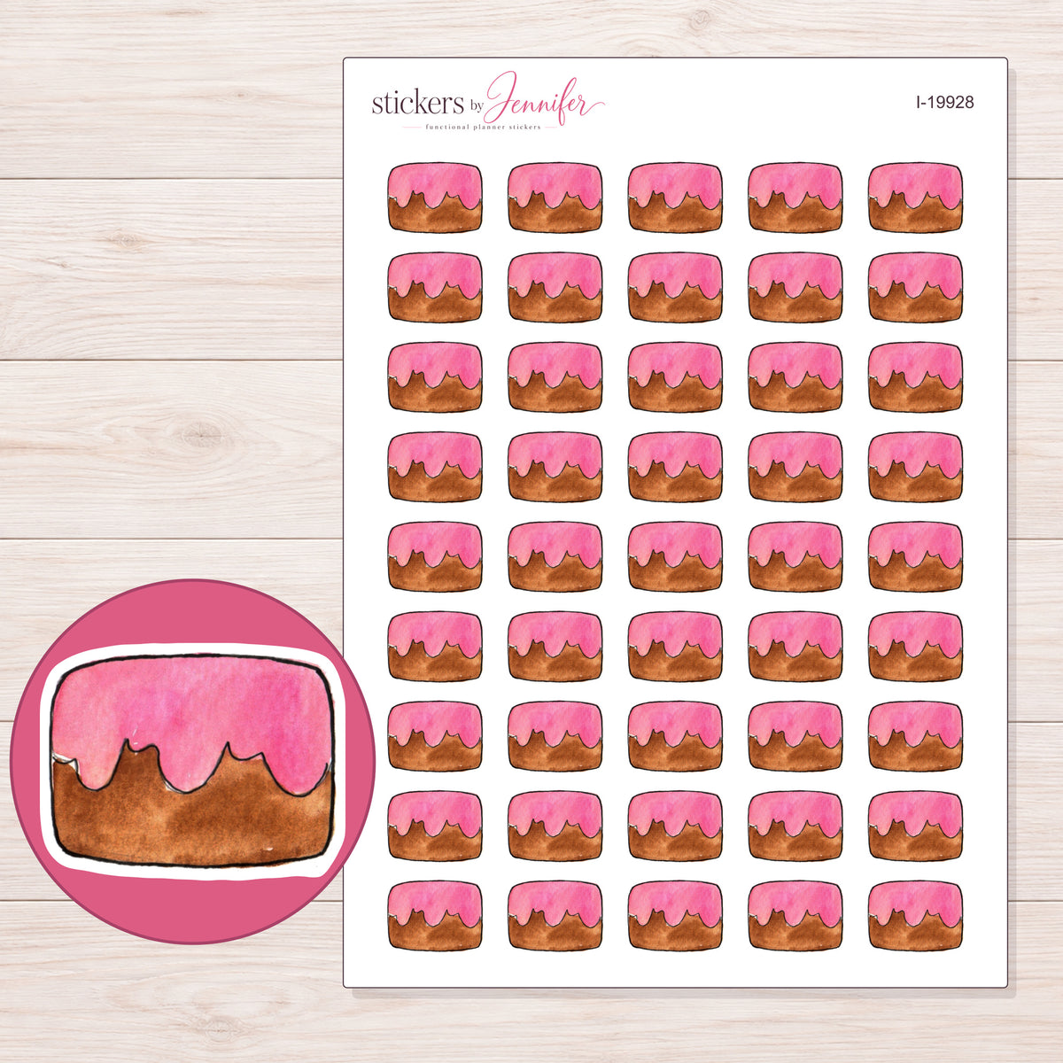 I-19928 planner sticker sheet with enlarged sticker detail
