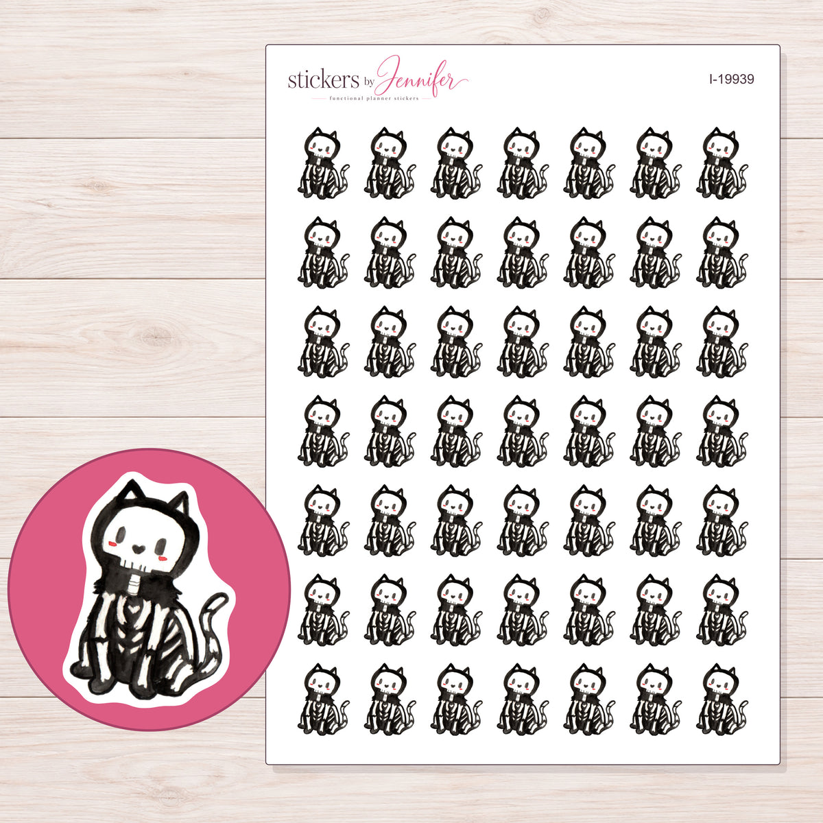 I-19939 planner sticker sheet with enlarged sticker detail
