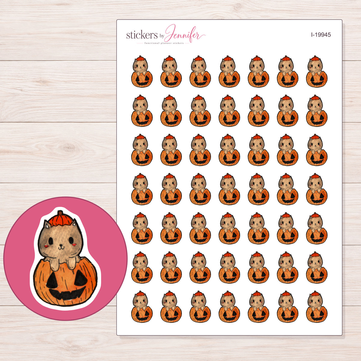 I-19945 planner sticker sheet with enlarged sticker detail