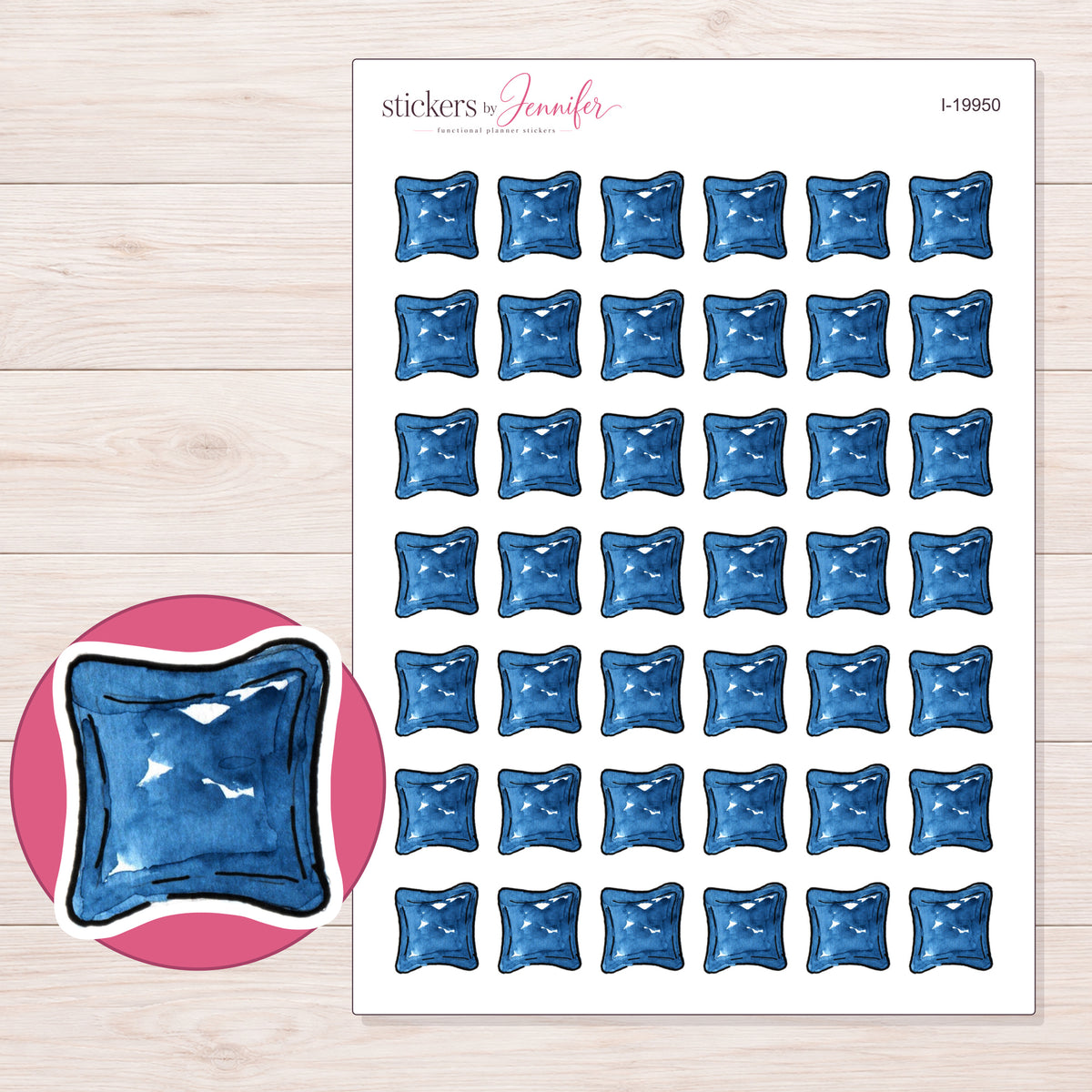 I-19950 planner sticker sheet with enlarged sticker detail