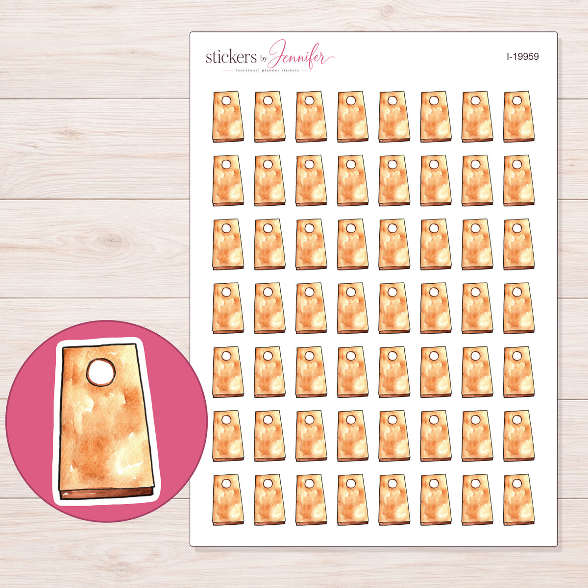 I-19959 planner sticker sheet with enlarged sticker detail