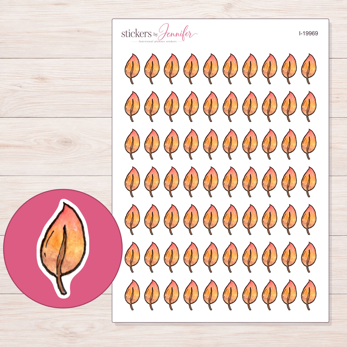 I-19969 planner sticker sheet with enlarged sticker detail