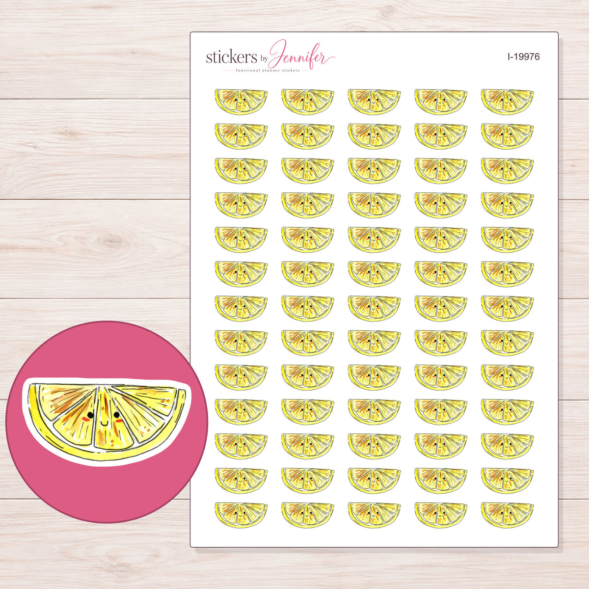 I-19976 planner sticker sheet with enlarged sticker detail