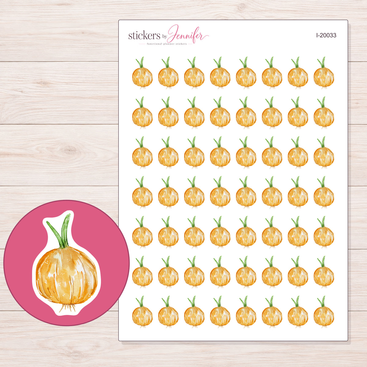 I-20033 planner sticker sheet with enlarged sticker detail