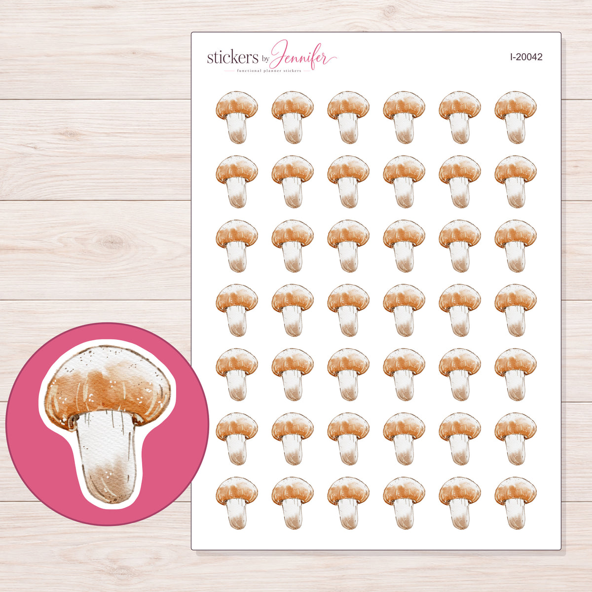 I-20042 planner sticker sheet with enlarged sticker detail