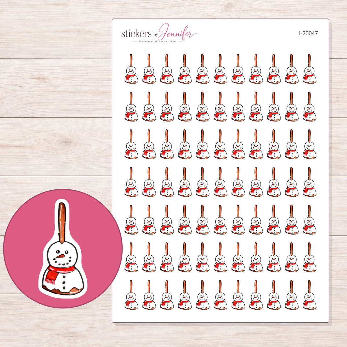 I-20047 planner sticker sheet with enlarged sticker detail