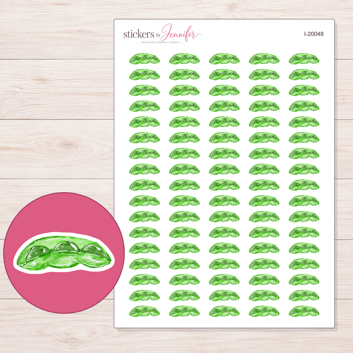 I-20048 planner sticker sheet with enlarged sticker detail