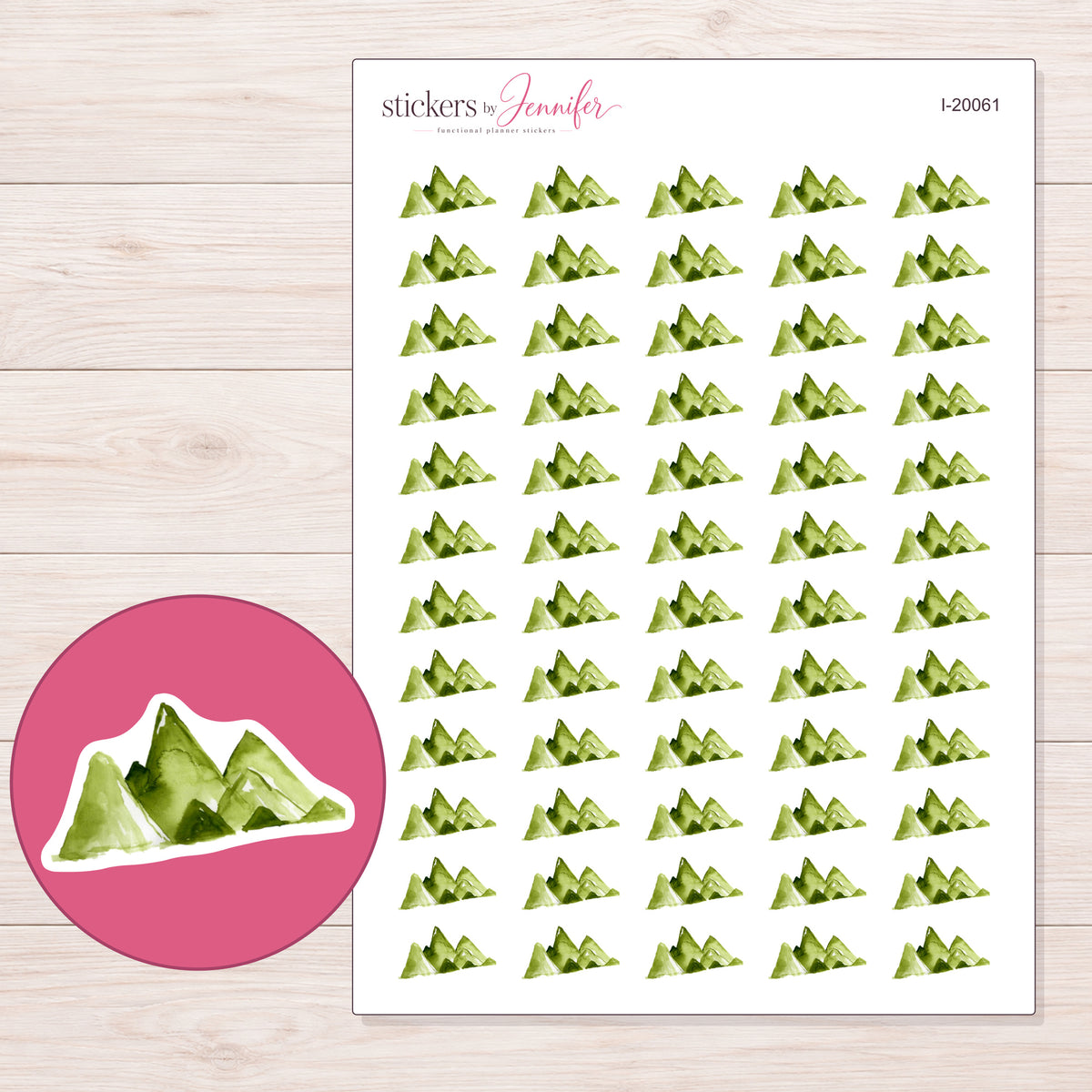 I-20061 planner sticker sheet with enlarged sticker detail