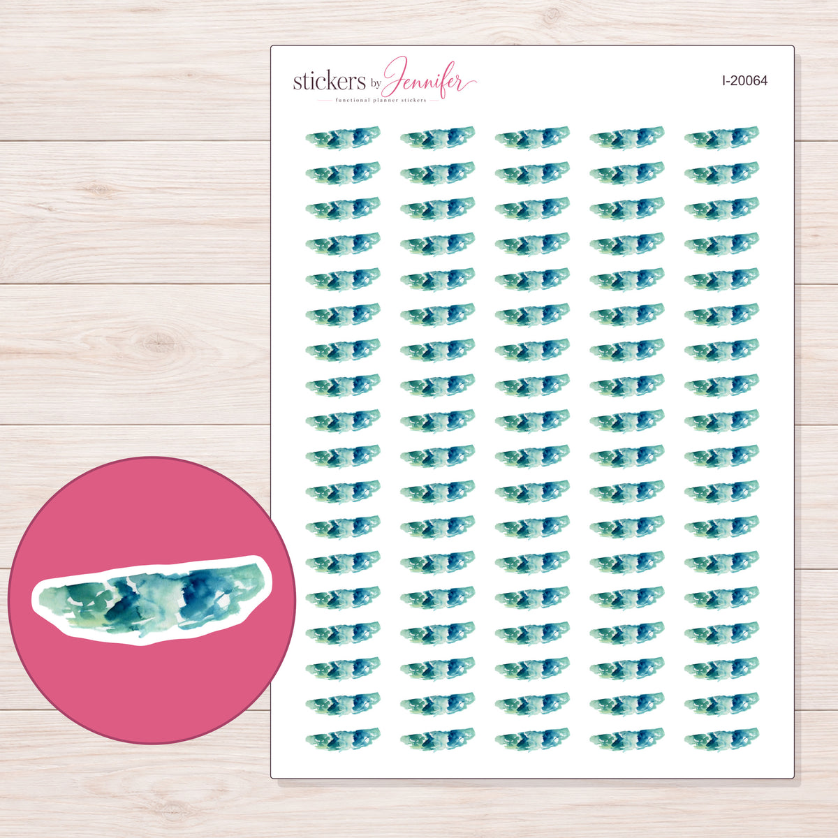 I-20064 planner sticker sheet with enlarged sticker detail