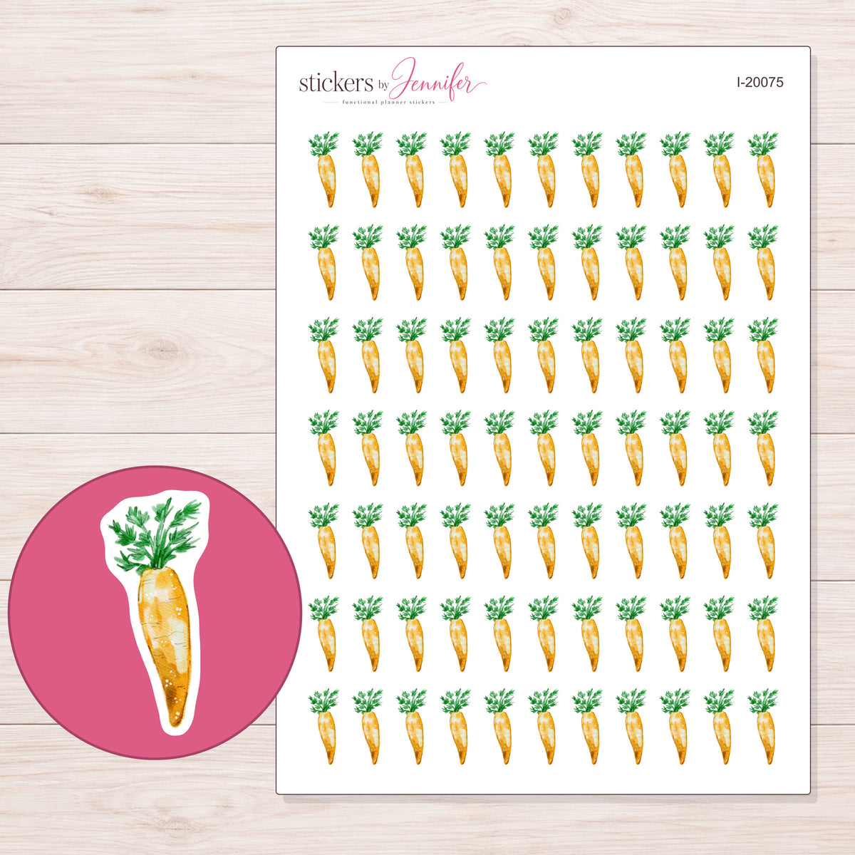 I-20075 planner sticker sheet with enlarged sticker detail