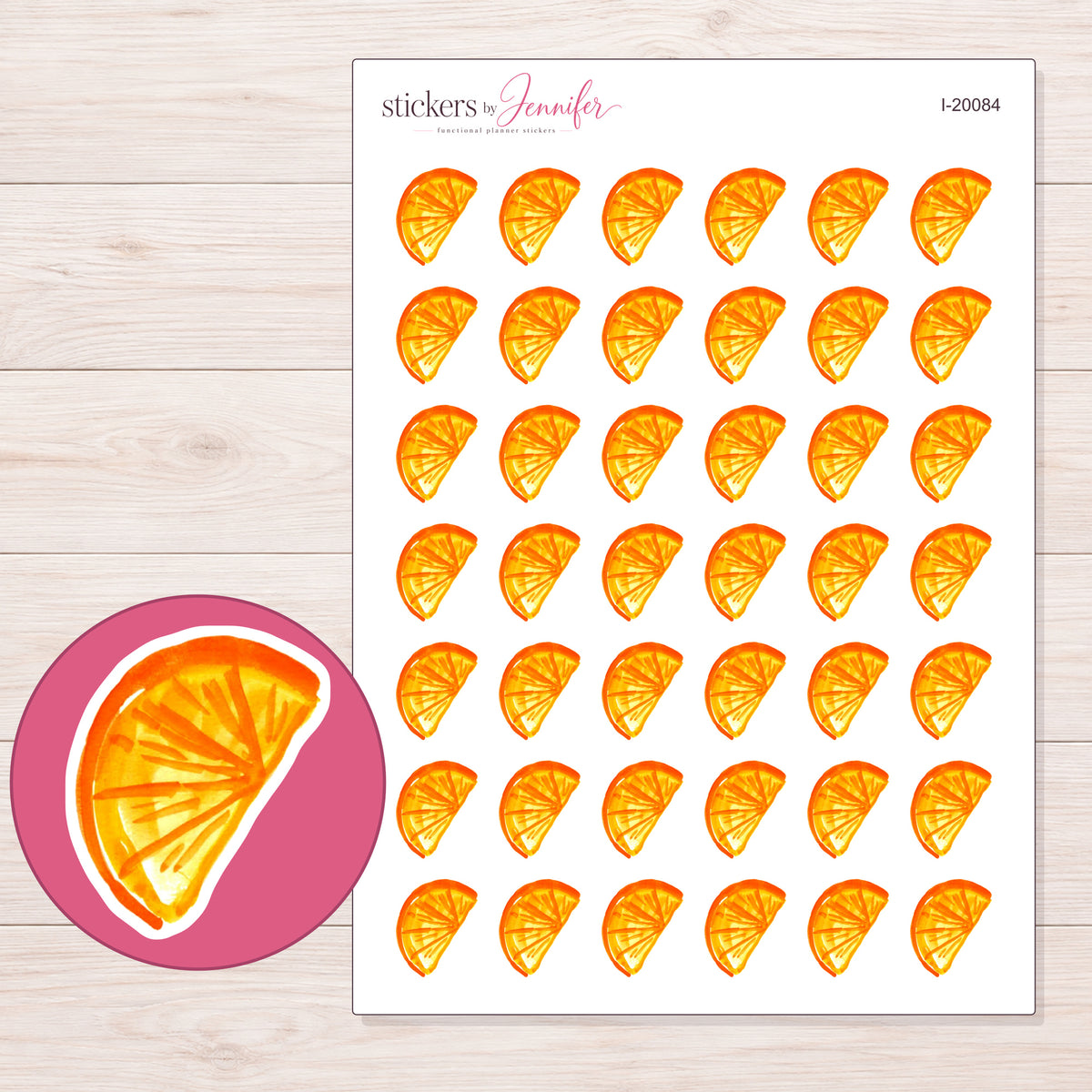 I-20084 planner sticker sheet with enlarged sticker detail