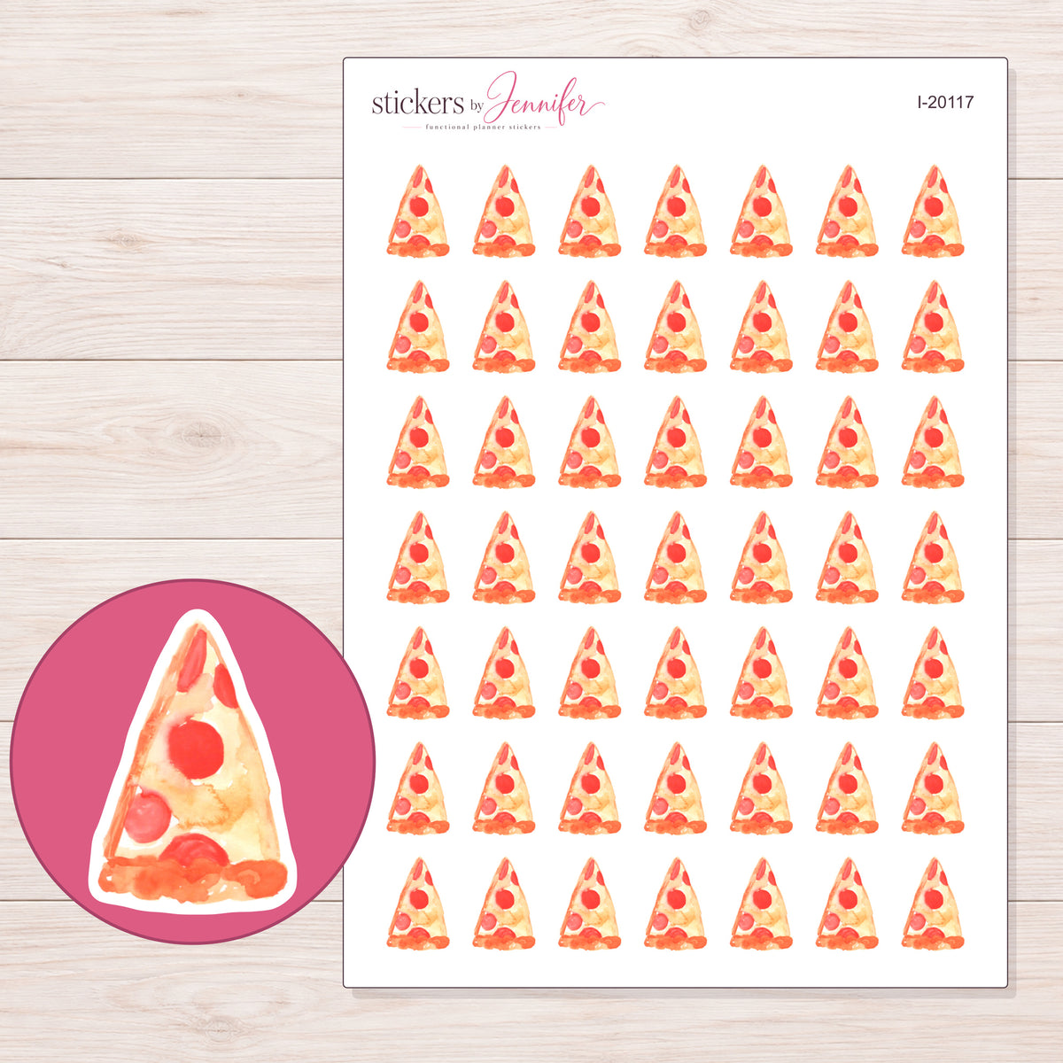 I-20117 planner sticker sheet with enlarged sticker detail