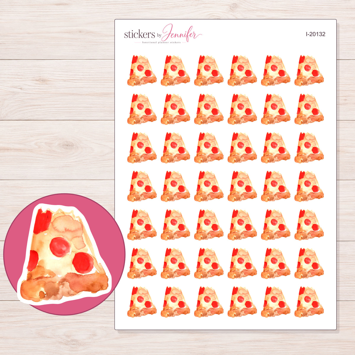 I-20132 planner sticker sheet with enlarged sticker detail