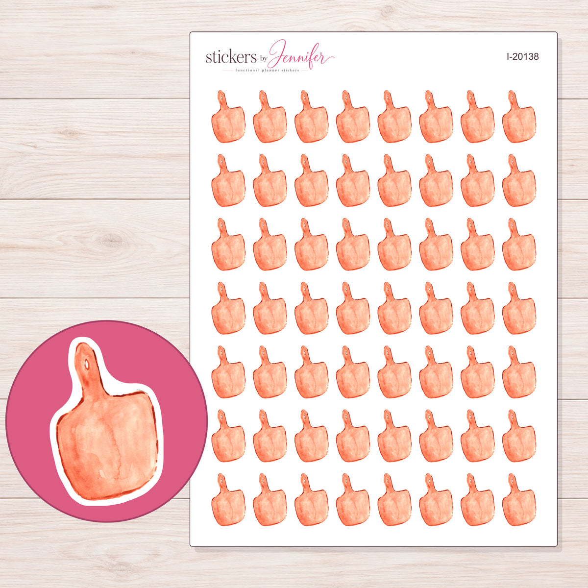 I-20138 planner sticker sheet with enlarged sticker detail