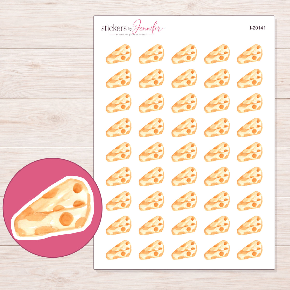 I-20141 planner sticker sheet with enlarged sticker detail
