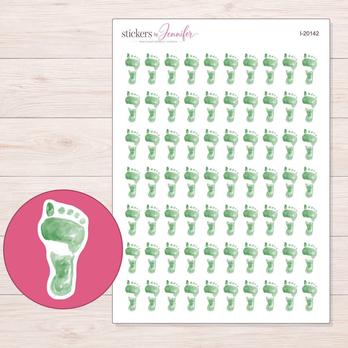 I-20142 planner sticker sheet with enlarged sticker detail