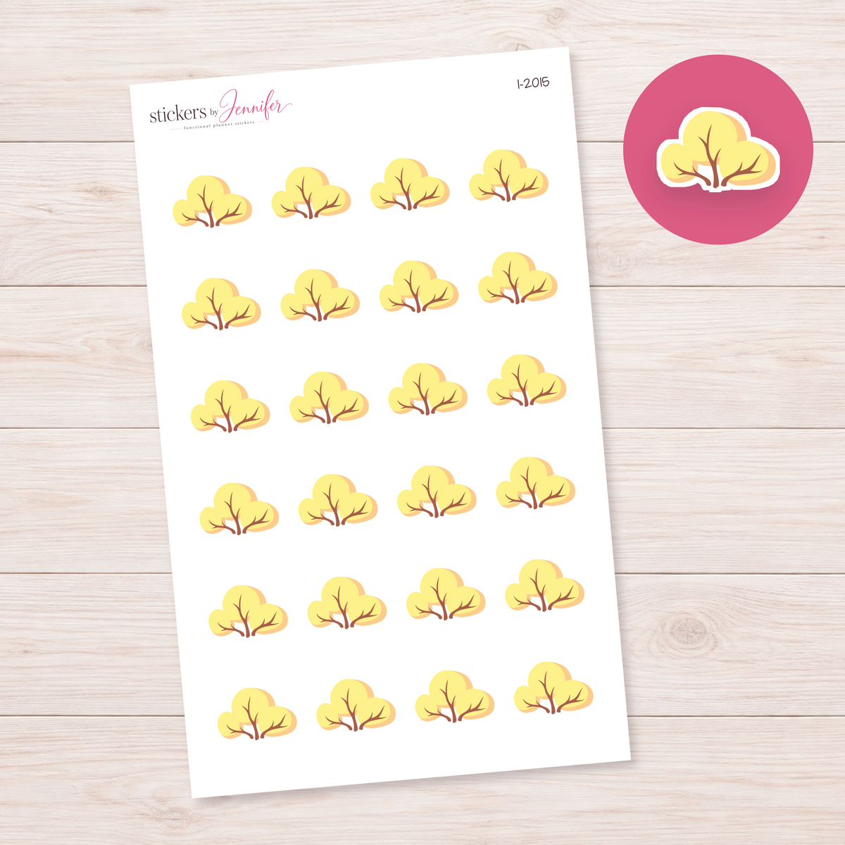 Golden Tree Planner Stickers | I-2015