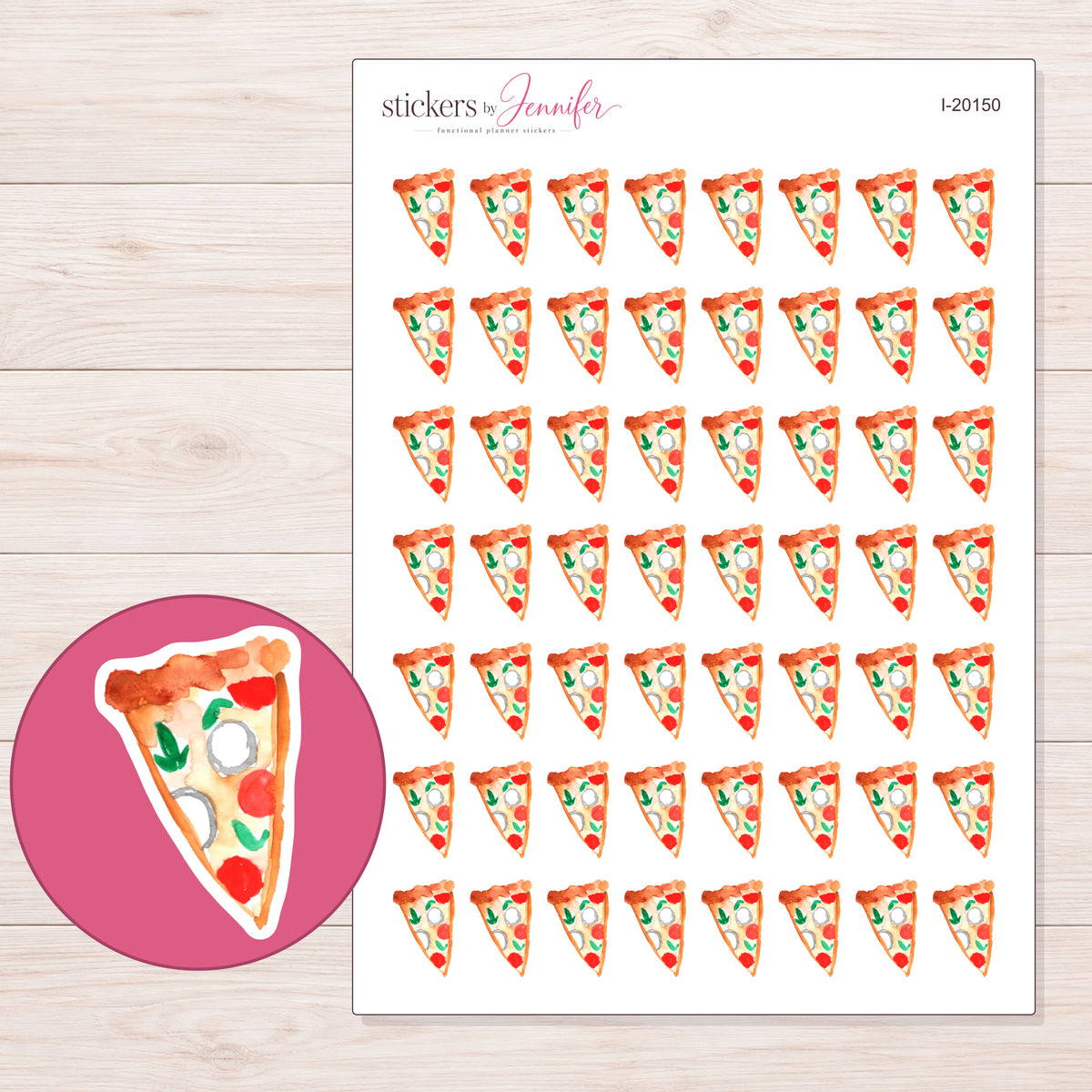 I-20150 planner sticker sheet with enlarged sticker detail