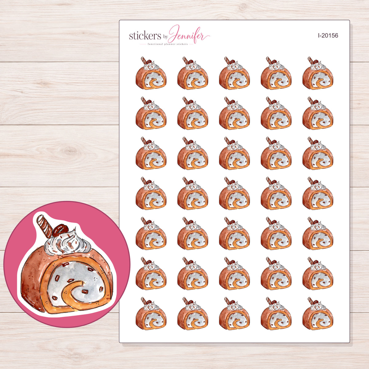 I-20156 planner sticker sheet with enlarged sticker detail