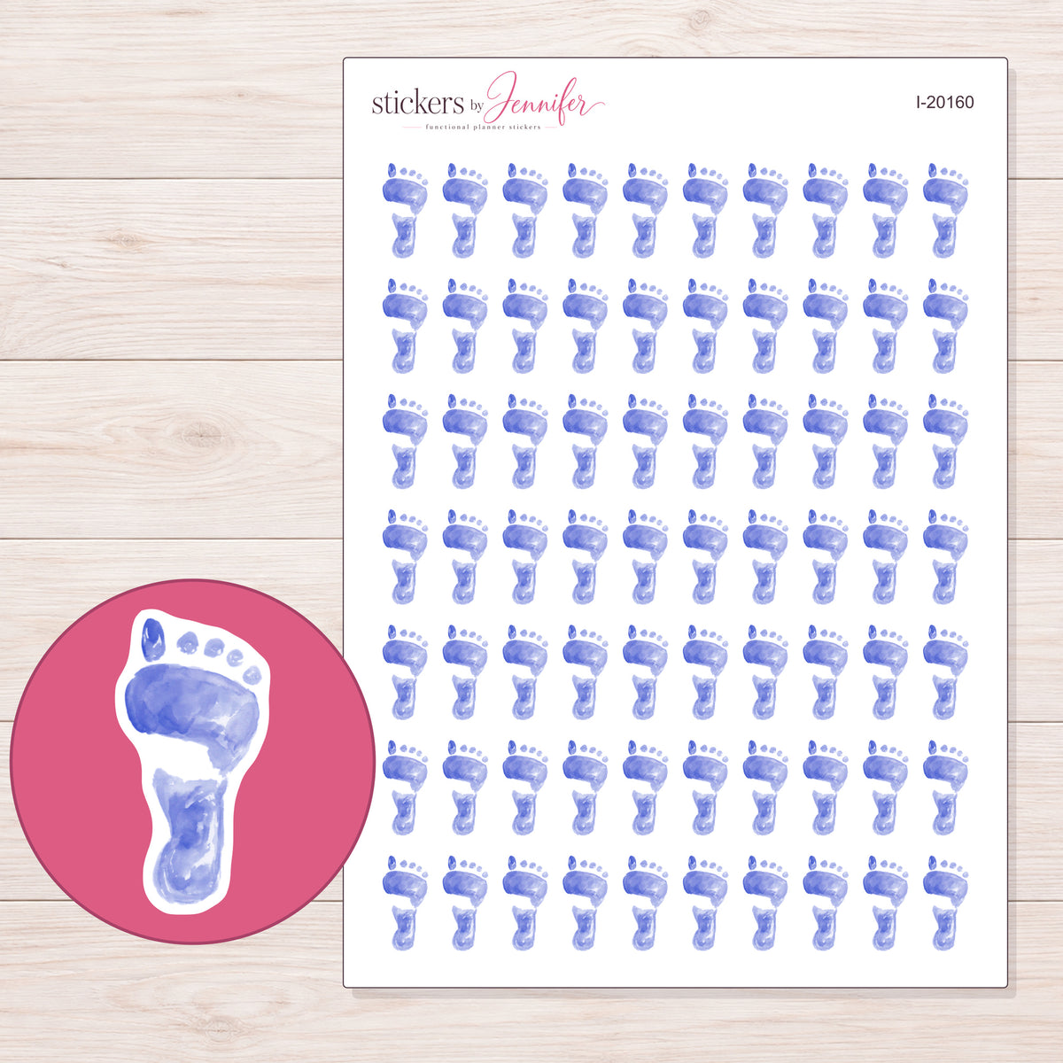 I-20160 planner sticker sheet with enlarged sticker detail