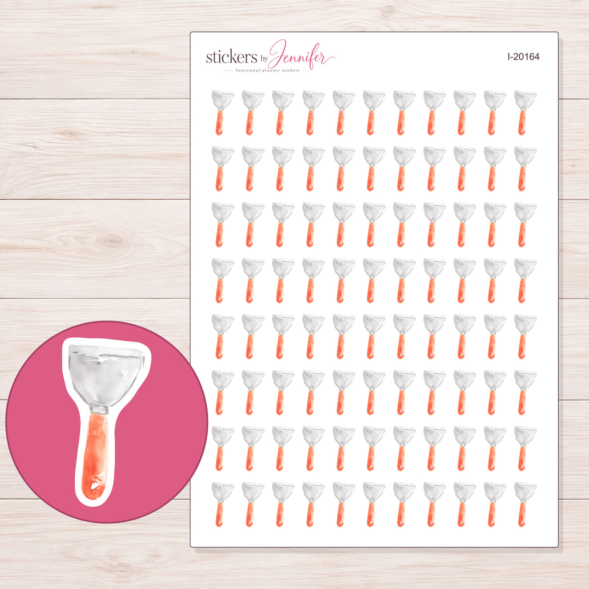 I-20164 planner sticker sheet with enlarged sticker detail