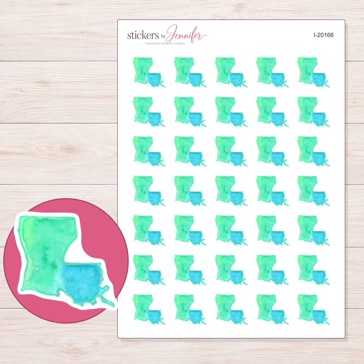 I-20166 planner sticker sheet with enlarged sticker detail