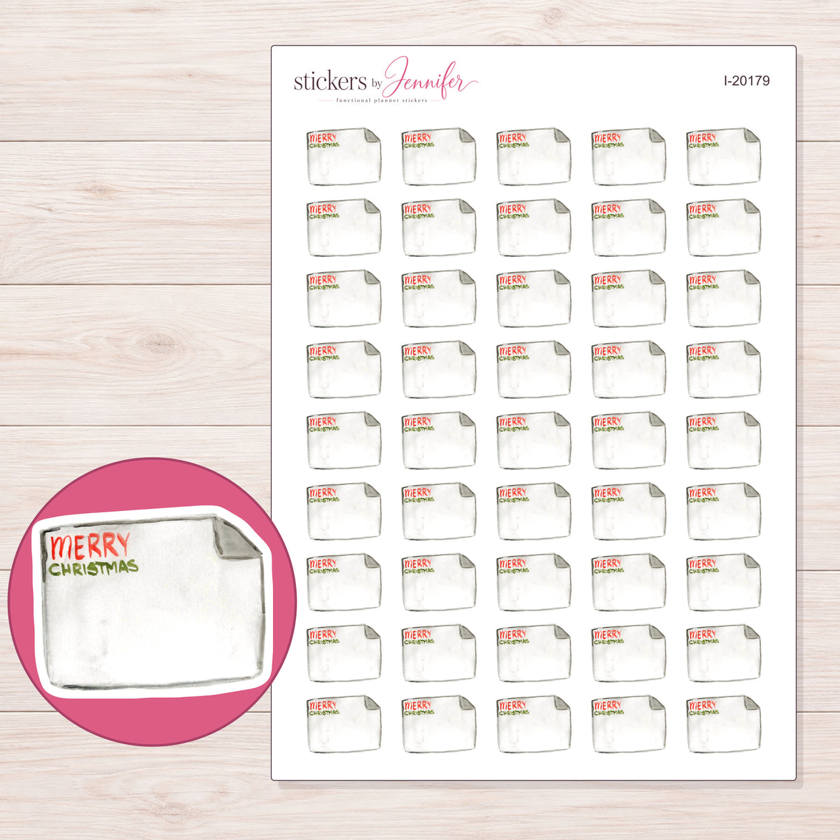 I-20179 planner sticker sheet with enlarged sticker detail