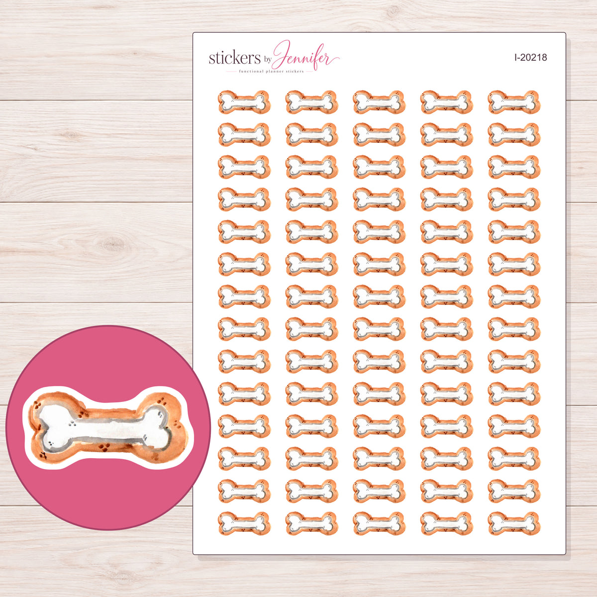 I-20218 planner sticker sheet with enlarged sticker detail