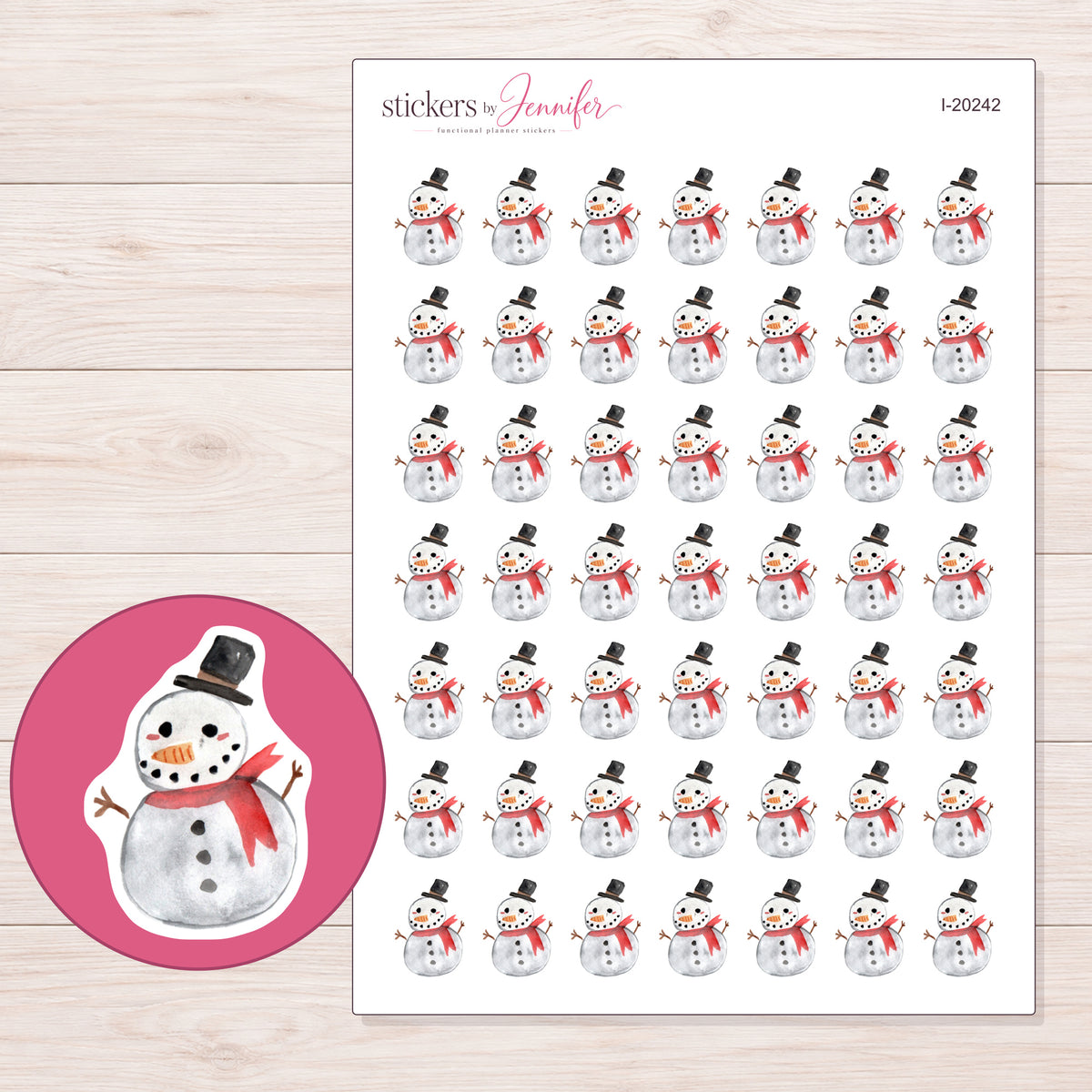 I-20242 planner sticker sheet with enlarged sticker detail