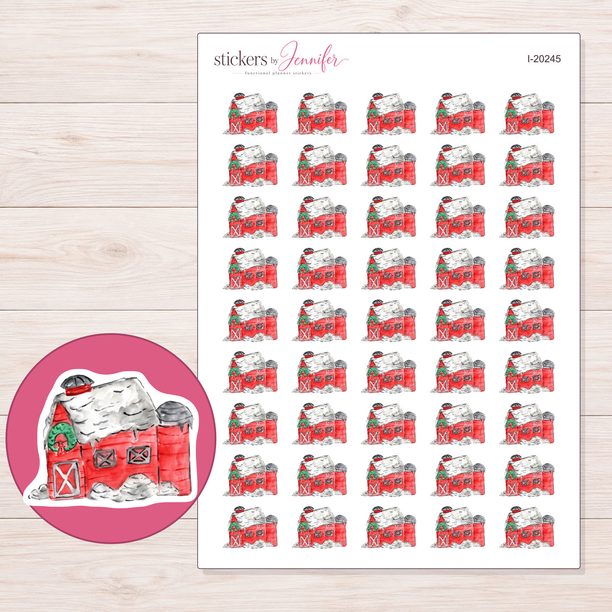 I-20245 planner sticker sheet with enlarged sticker detail
