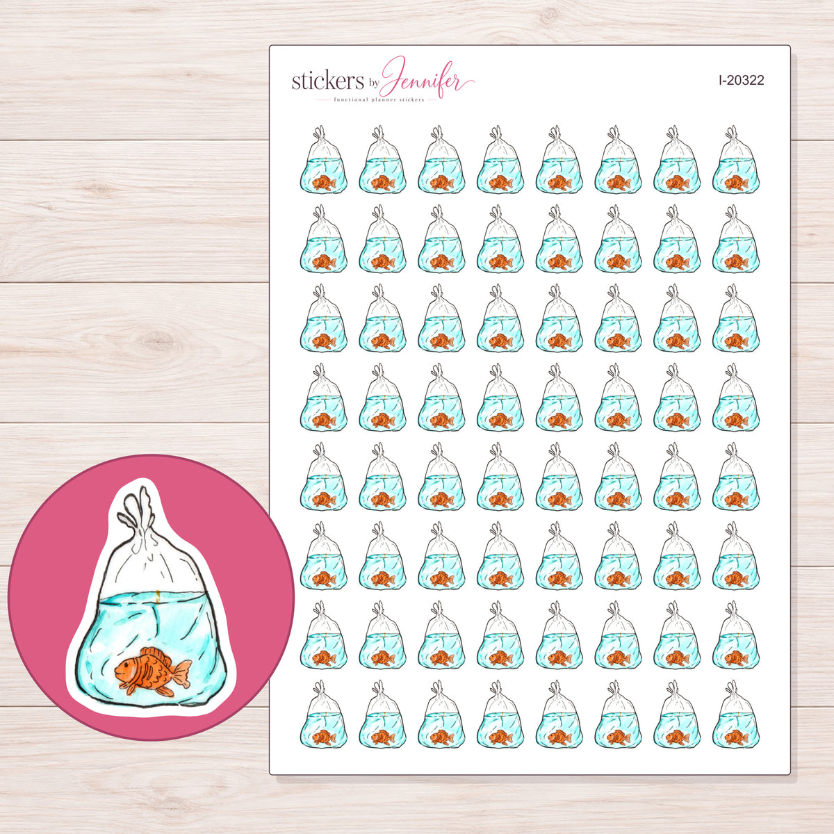 I-20322 planner sticker sheet with enlarged sticker detail