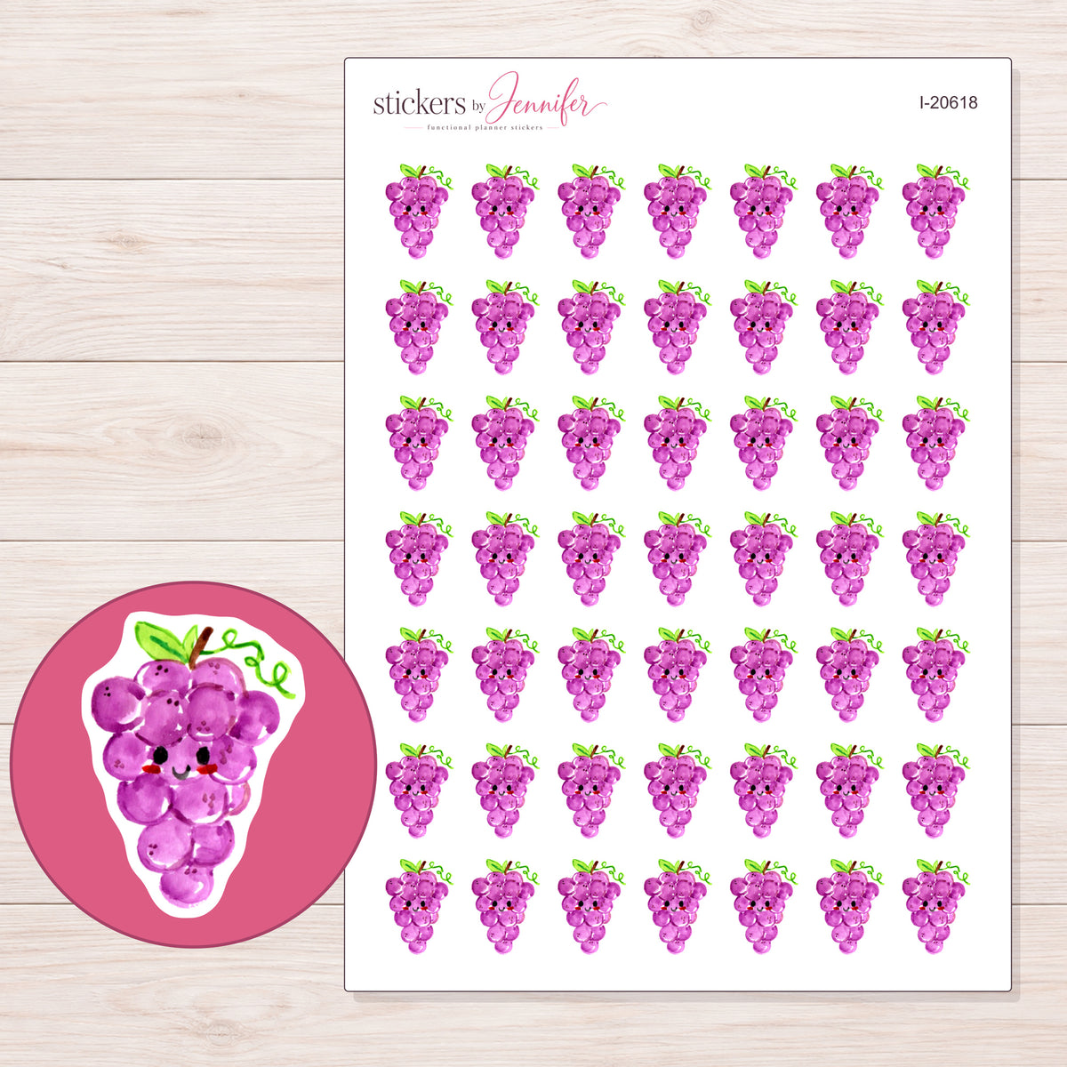 I-20618 planner sticker sheet with enlarged sticker detail