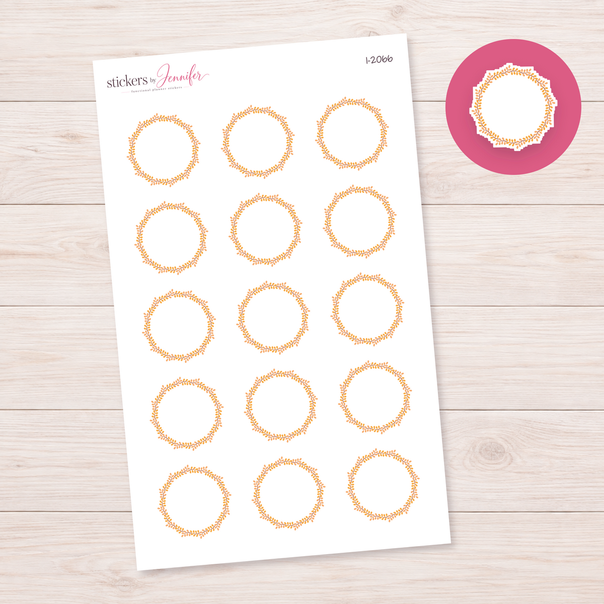 Golden Leaf Ring Planner Stickers | I-2066