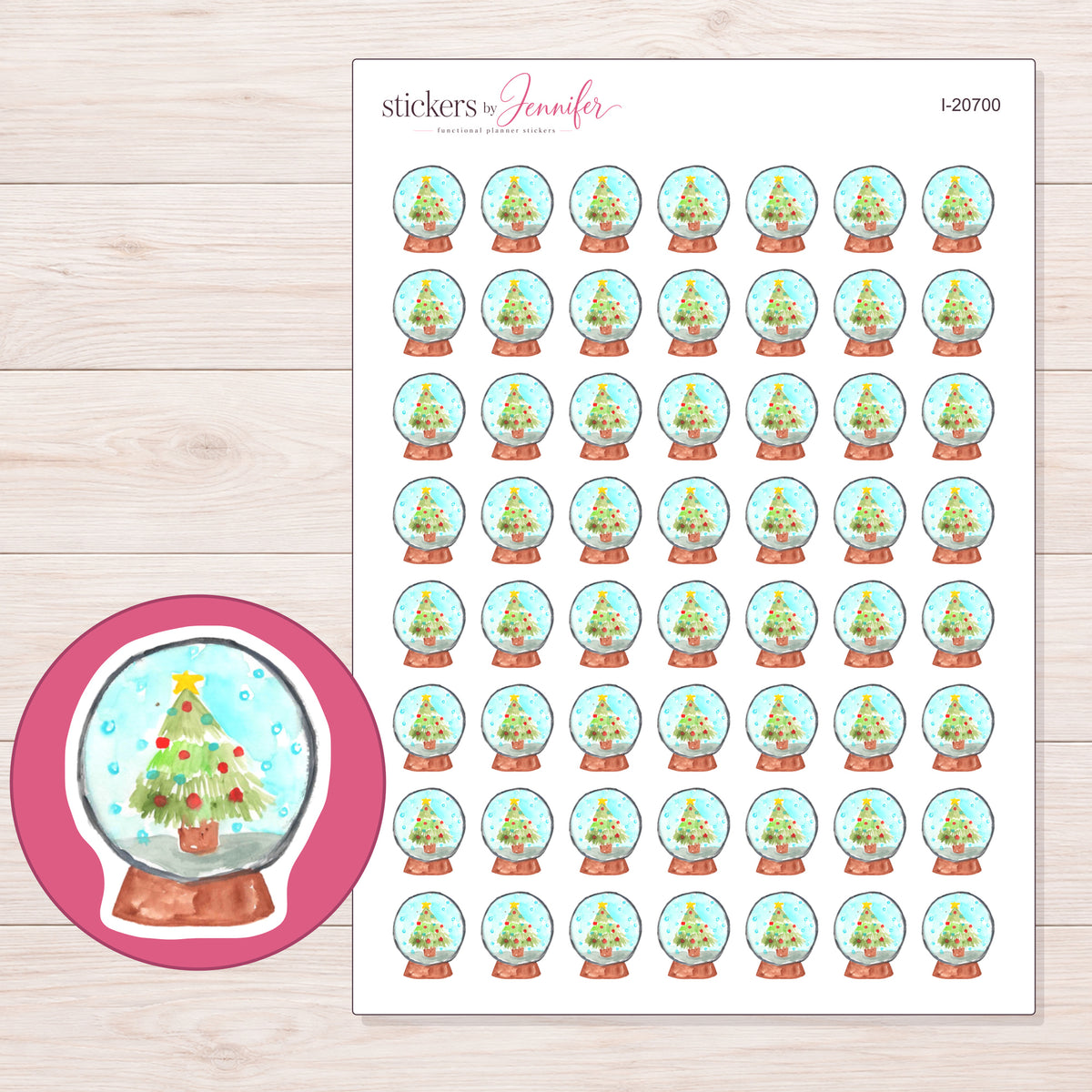 I-20700 planner sticker sheet with enlarged sticker detail