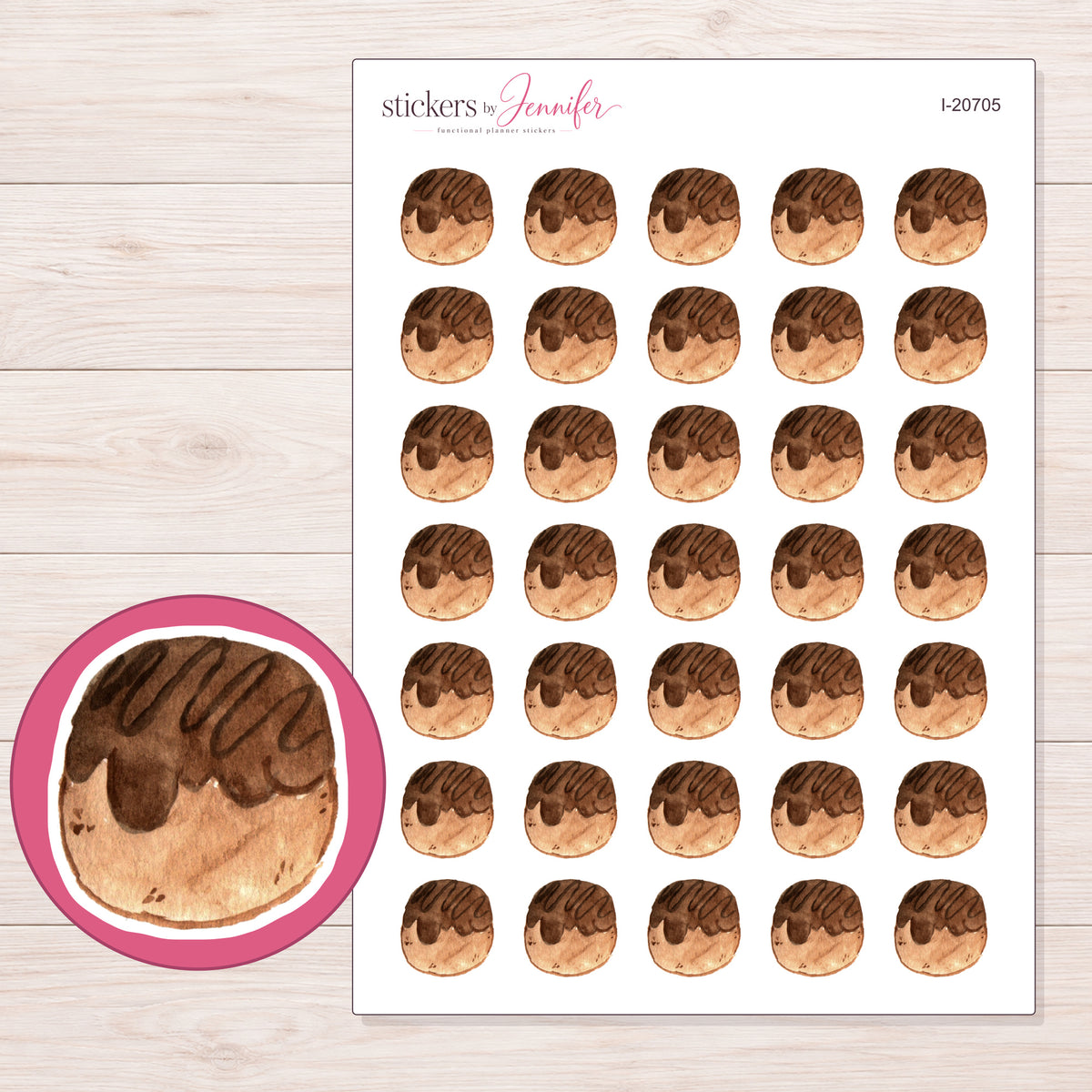 I-20705 planner sticker sheet with enlarged sticker detail
