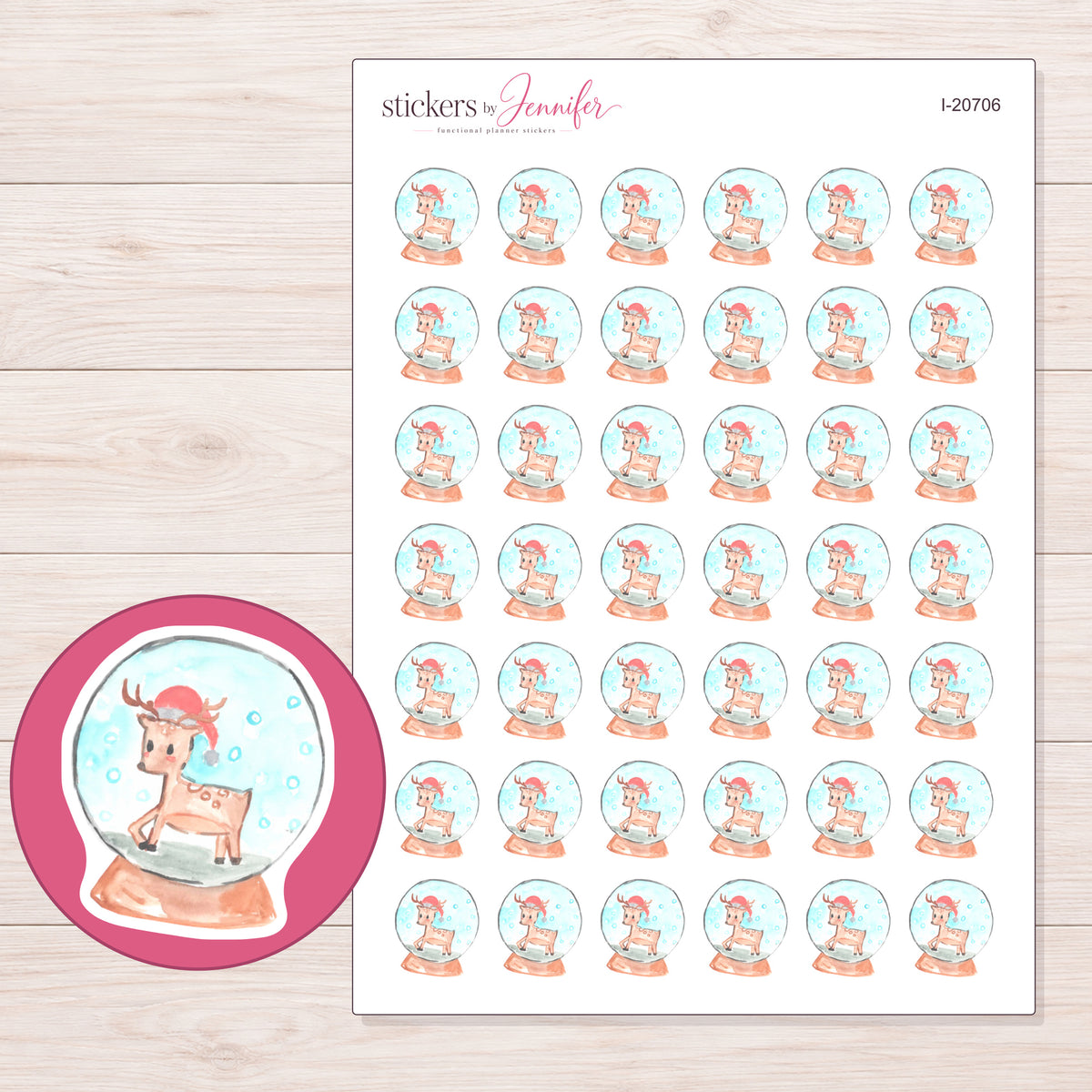 I-20706 planner sticker sheet with enlarged sticker detail