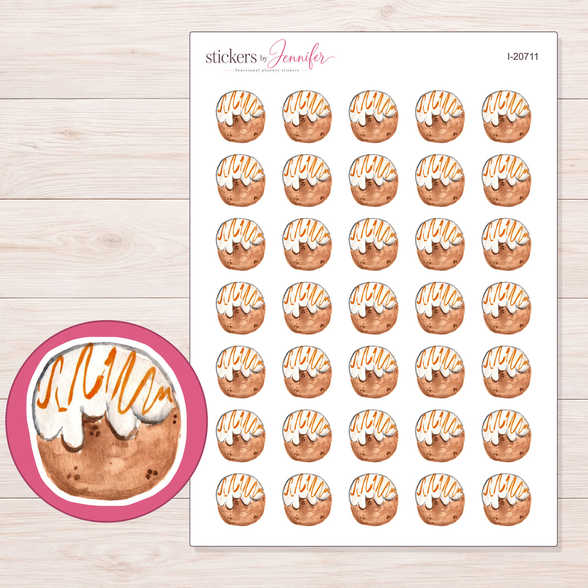 I-20711 planner sticker sheet with enlarged sticker detail