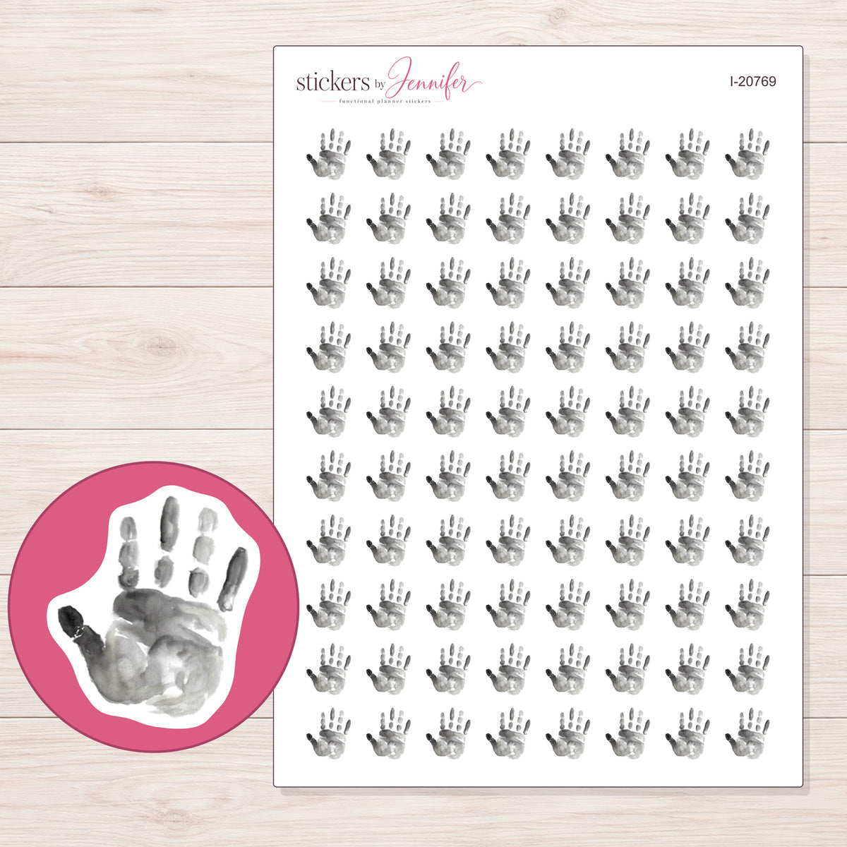 I-20769 planner sticker sheet with enlarged sticker detail