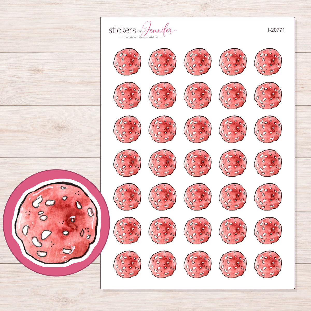 I-20771 planner sticker sheet with enlarged sticker detail