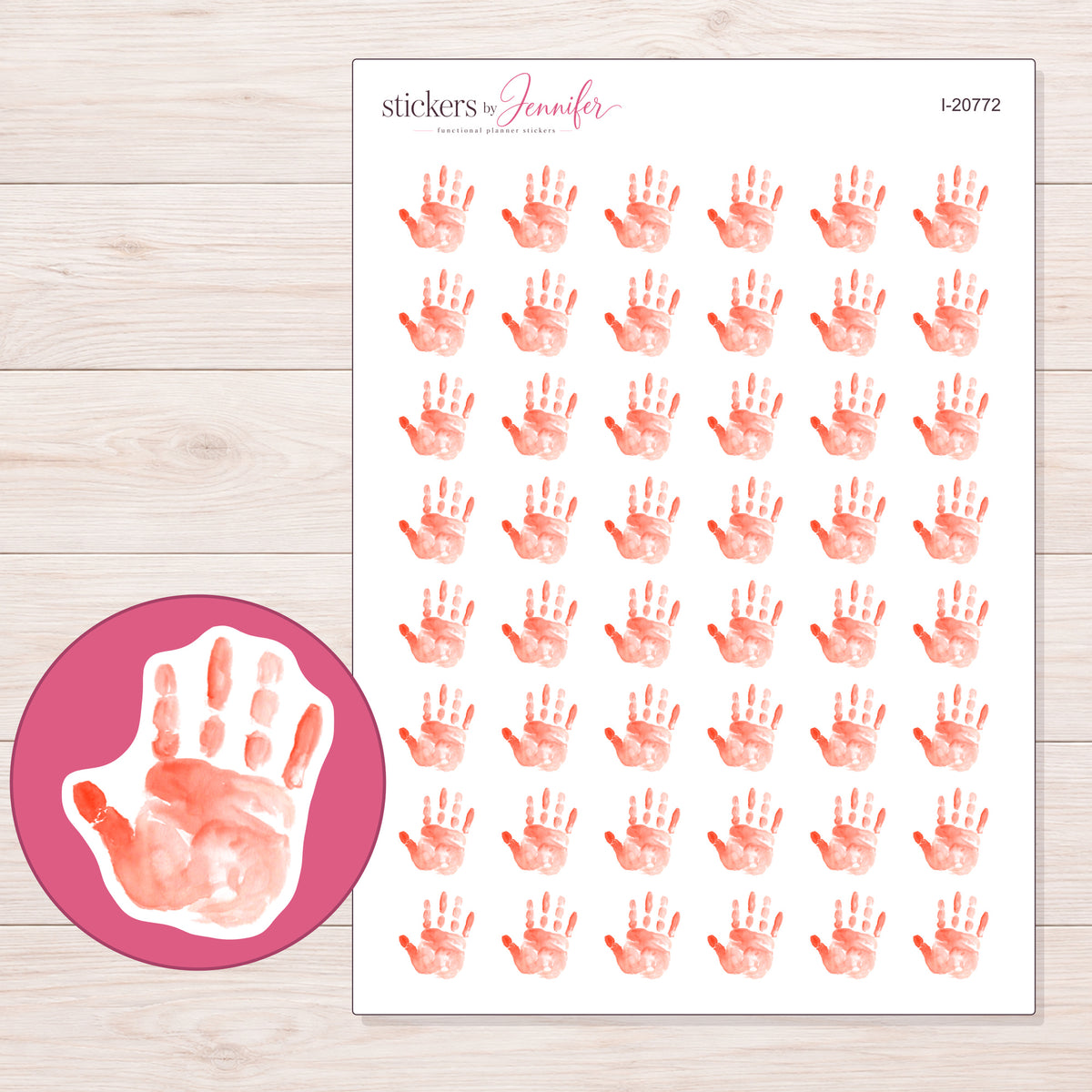 I-20772 planner sticker sheet with enlarged sticker detail