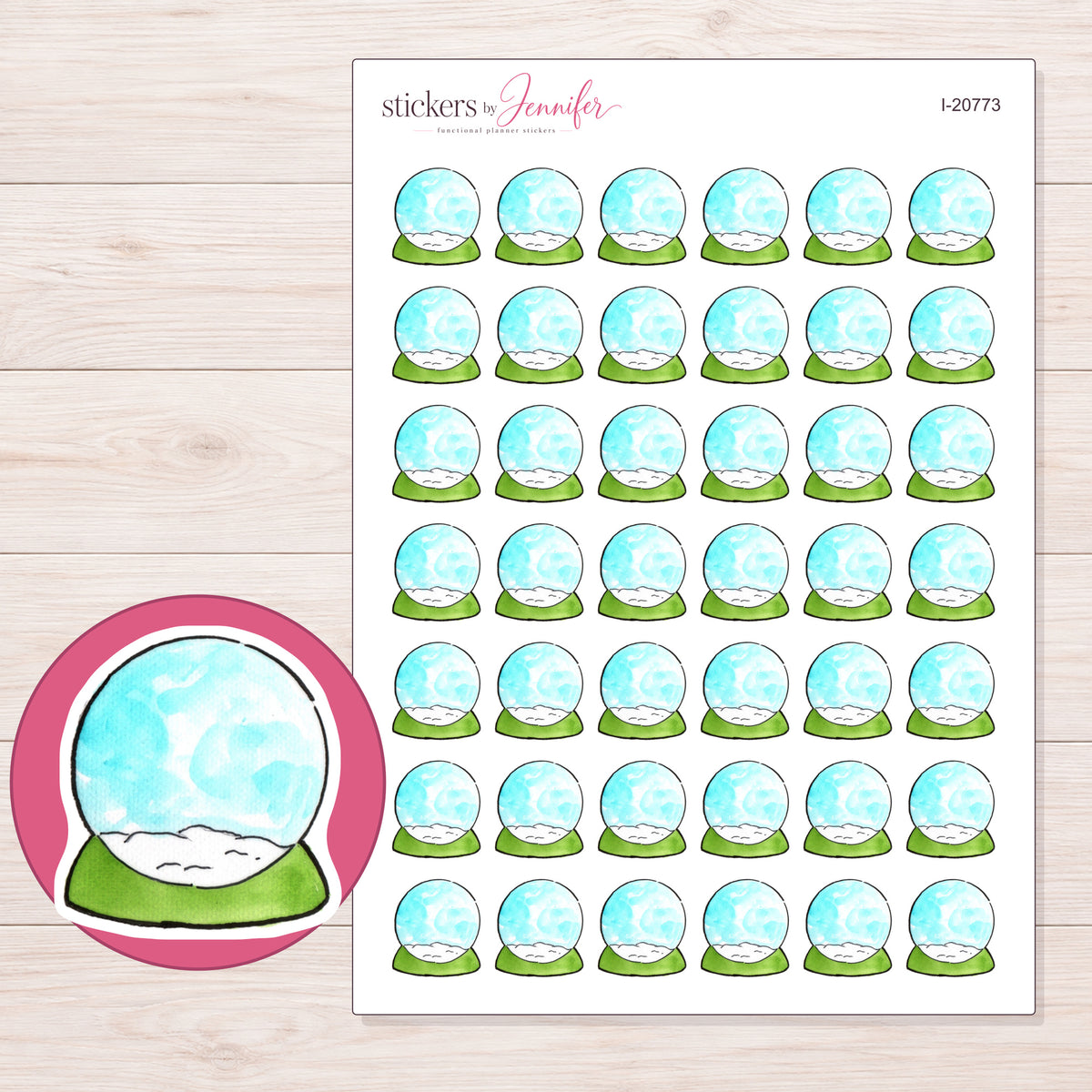 I-20773 planner sticker sheet with enlarged sticker detail