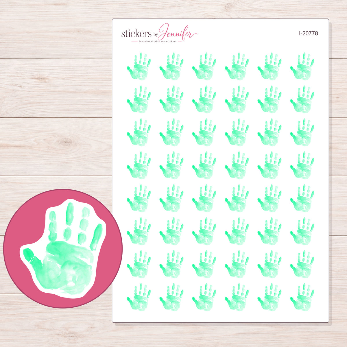 I-20778 planner sticker sheet with enlarged sticker detail