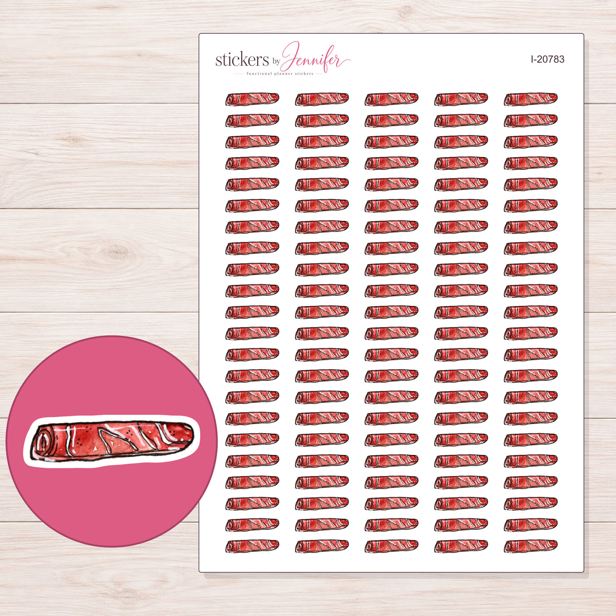 I-20783 planner sticker sheet with enlarged sticker detail