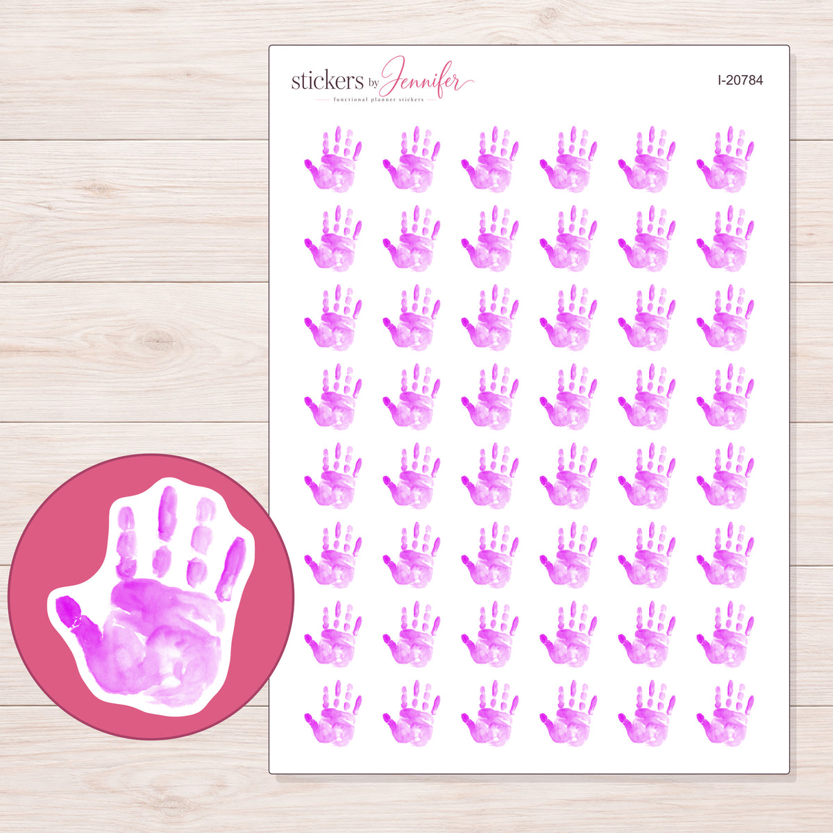 I-20784 planner sticker sheet with enlarged sticker detail