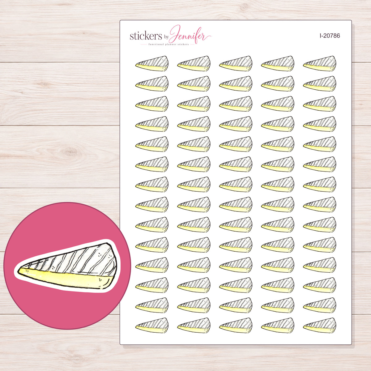 I-20786 planner sticker sheet with enlarged sticker detail