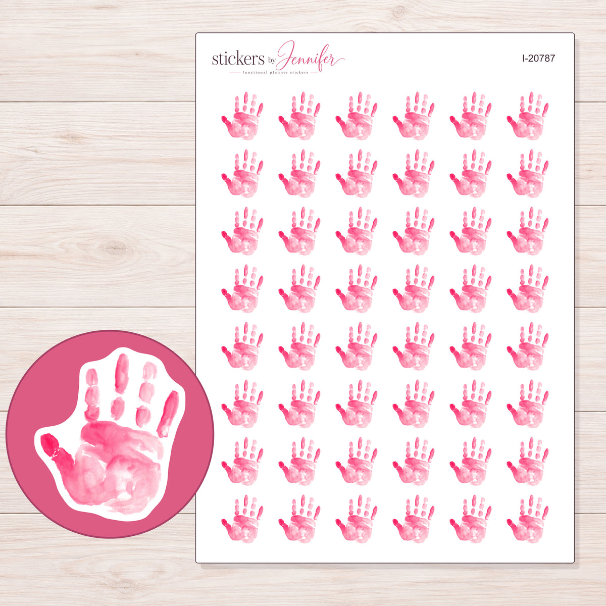 I-20787 planner sticker sheet with enlarged sticker detail